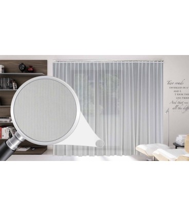 Gardine nach Maß, Design: "Stripe", Automatik-Faltenband (1:2,5), 3er-Falte